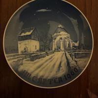 Piatto ceramica danese serie Natale 1960