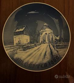 Piatto ceramica danese serie Natale 1960