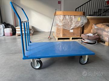 2X Carrello da magazzino con sponda e pianale