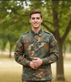 Giacca effetto mimetizzato vegetale, nuova 