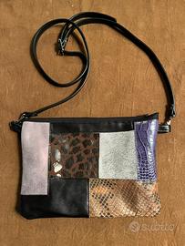 Borsa patchwork in pelle