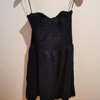 Abito senza spalline blu