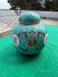 Vaso Cinese Vintage "Mun Shou" in Porcellana