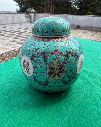 Vaso Cinese Vintage "Mun Shou" in Porcellana