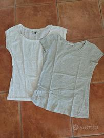 Coppia t shirt, bianca e grigia