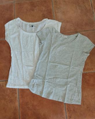 Coppia t shirt, bianca e grigia