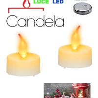 Set2 Candele decorative luce Natale LED tremolante