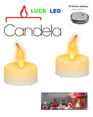 Set2 Candele decorative luce Natale LED tremolante