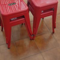 set di sgabelli rossi bistrot 