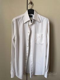Camicia Emporio Armani bianca trama diagonale