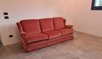 Divano 3 posti Rosa Antico in Velluto