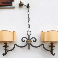Lampadario in ferro battuto 2 luci
