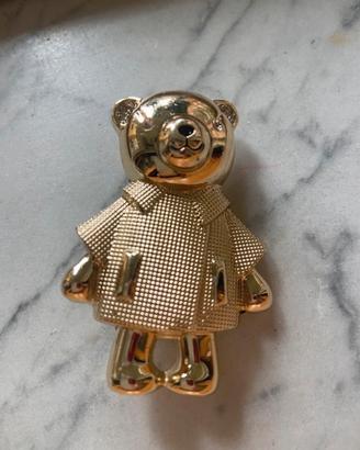 Spilla Max Mara orsetto dorata con brillantini