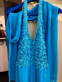 Abito lungo con strass da cerimonia tg 40 e 44