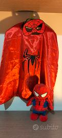 SET Spiderman mantello maschera peluche 
