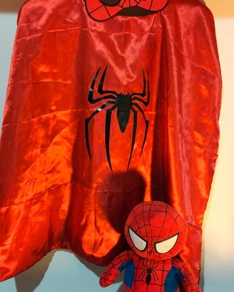 SET Spiderman mantello maschera peluche 