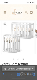 Culla lettino ovale feritre Made in italy