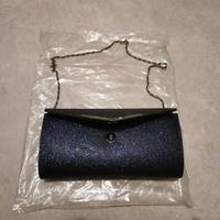 Clutch blu glitter Bijou Brigitte con catena