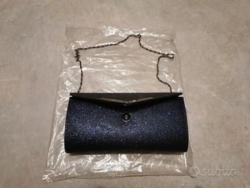 Clutch blu glitter Bijou Brigitte con catena
