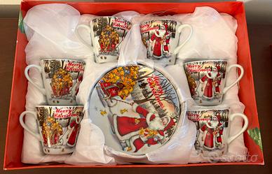 Set 6 Tazzine Caffè Porcellana Natale