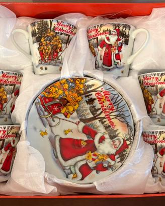 Set 6 Tazzine Caffè Porcellana Natale
