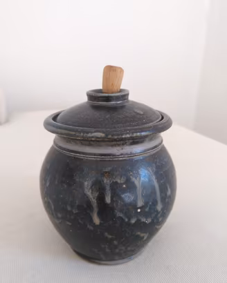 Vaso porta miele artigianale in gres