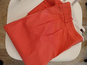 Pantaloni cotone colore corallo 