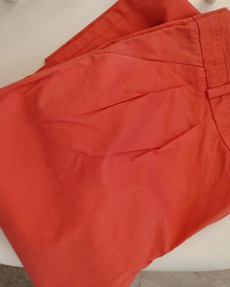 Pantaloni cotone colore corallo 