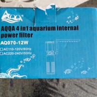 AQQA Filtro per acquario, 4 en 1, pompa filtro per