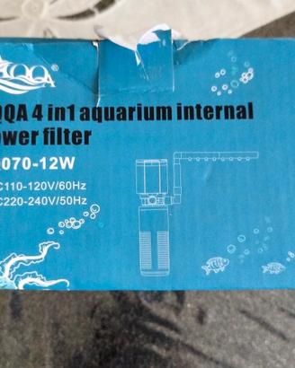 AQQA Filtro per acquario, 4 en 1, pompa filtro per