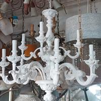 lampadario legno italiano 12 luci 