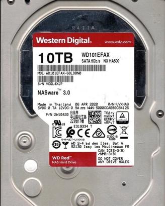 Hard disk 10 TB serie WD RED