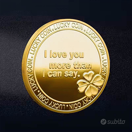 Moneta “I Love You” dorata in capsula lucky coin