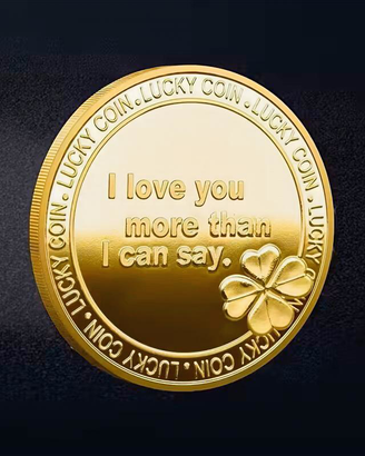 Moneta “I Love You” dorata in capsula lucky coin