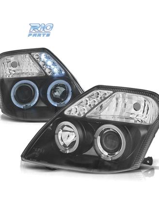 FARI PER CITROEN C2 03-10 ANGEL EYES FONDO NERO