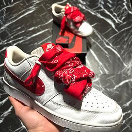 🔥NIKE AIR FORCE 1 CUSTOM – BANDANA RED- EU43