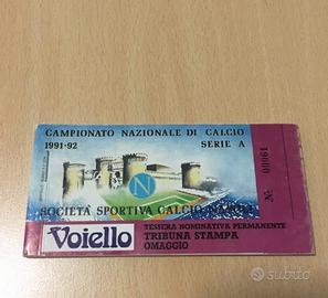 Abbonamento Napoli calcio 1991-1992