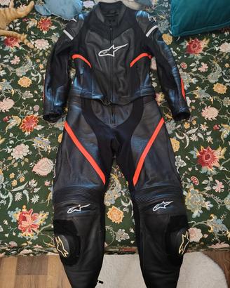 Tuta moto in pelle Alpinestar da donna taglia 42