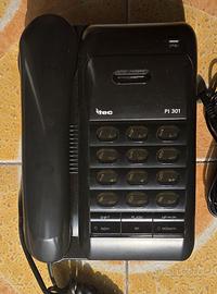 Telefono fisso con microcassette di colore nero -