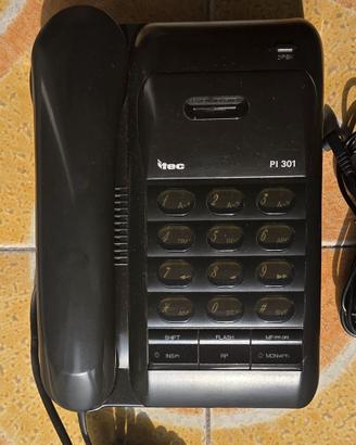Telefono fisso con microcassette di colore nero -