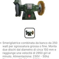 Smerigliatrice da banco 2 mole