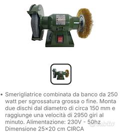 Smerigliatrice da banco 2 mole