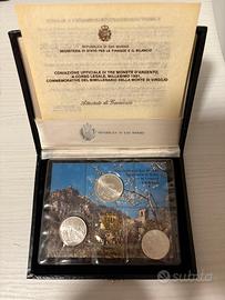 Set 3 Monete d’Argento con cofanetto originale