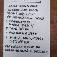 attrezzatura subacquea 