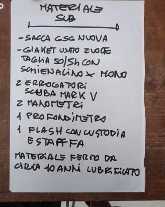 attrezzatura subacquea 