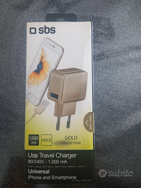 Caricabatterie da viaggio per smartphone sbs gold