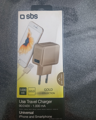 Caricabatterie da viaggio per smartphone sbs gold