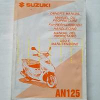 SUZUKI AN 125 Scooter 1994 manuale uso italiano