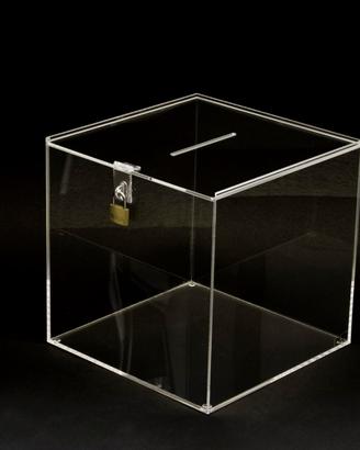 URNA / BOX / SALVADANAIO IN PLEXIGLASS cm 30x30x30