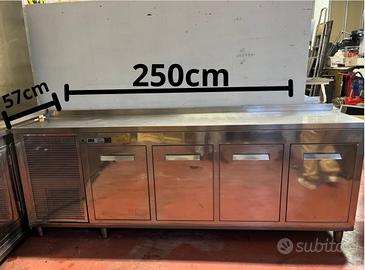 Banco frigo inox 250 cm – 4 ante